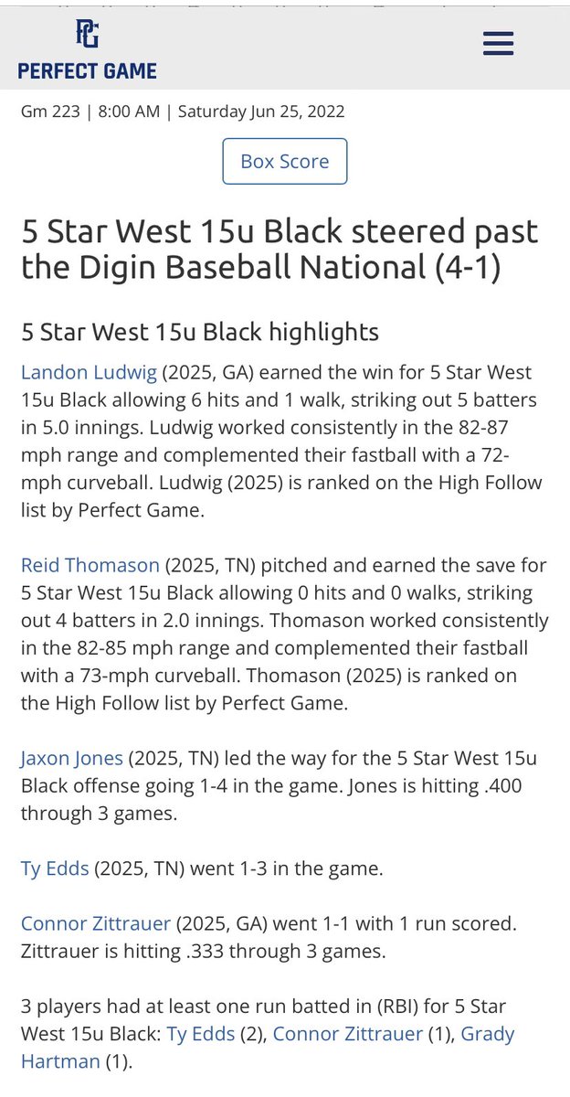 Summer baseball continues for Cadets Garner ‘25 and Ludwig ‘25