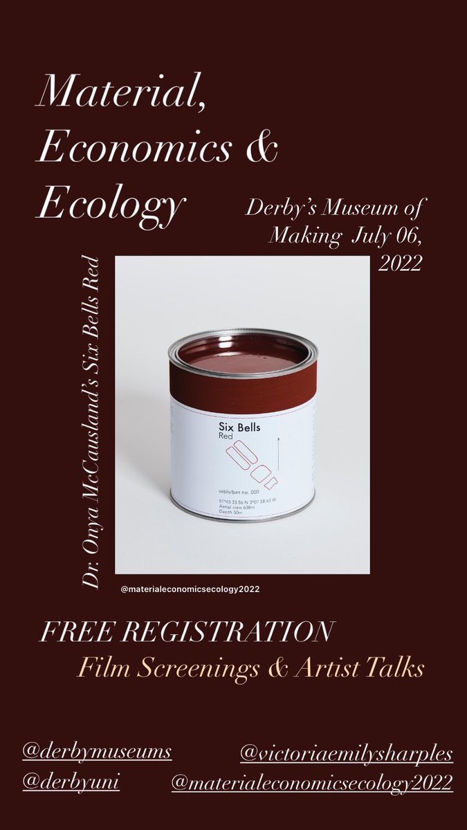 DrVSharples's tweet photo. REGISTER NOW for FREE Film Screening &amp; Artist Talks at Derby’s Museum of Making @derbymuseums on July 6, 10:30am— as part of the public event Material, Economics &amp; Ecology 〰️ supported by @DerbyUni 

Photograph: Dr.Onya McCausland @onya_mc @turningland https://t.co/ynMaOzxaqD