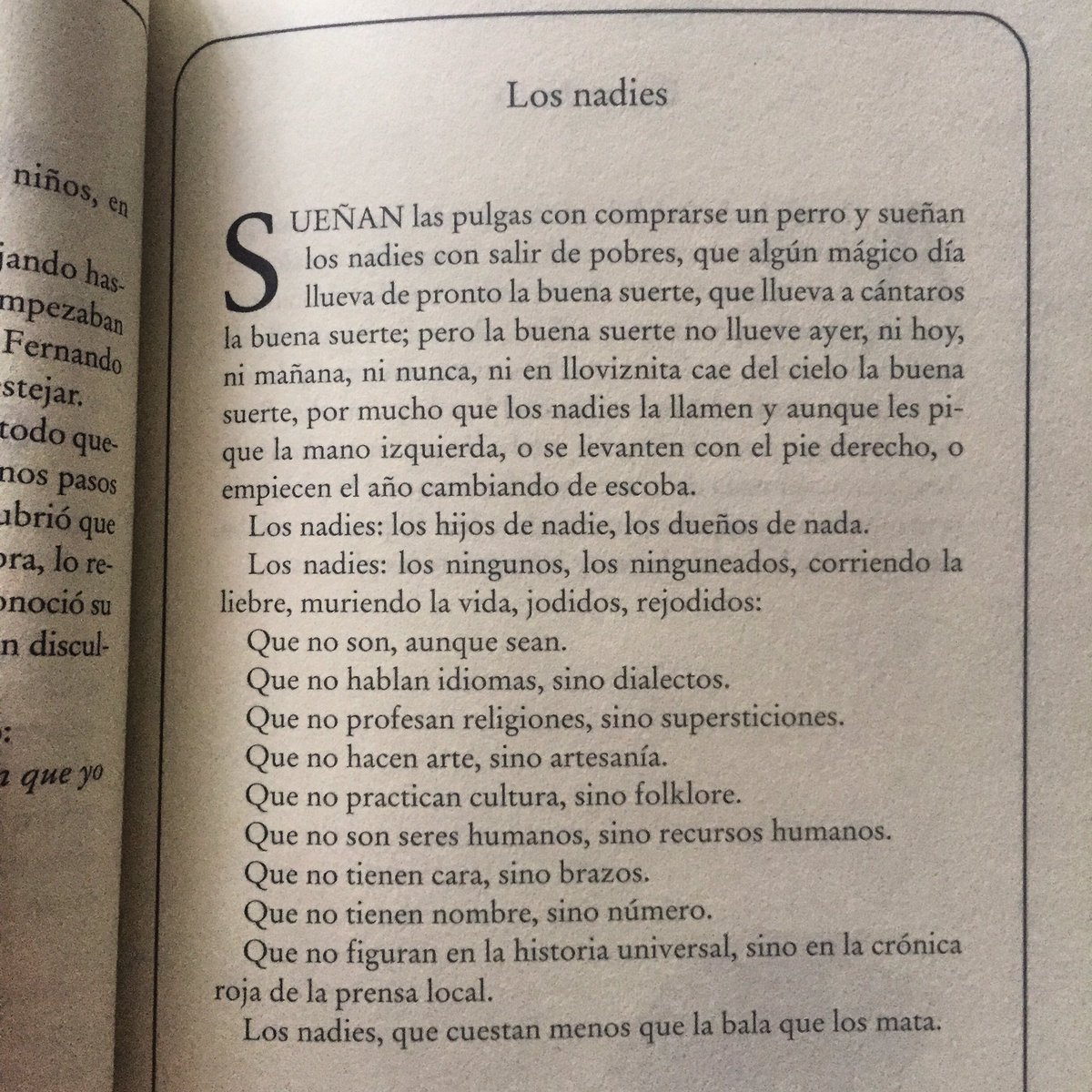 ¡Los nadies se levantan ante el mundo!