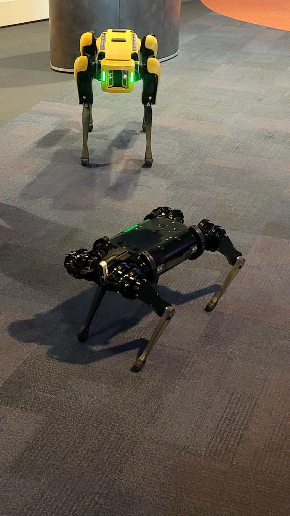 STEMnaut's tweet image. Busy day at the @CarnegieSciCtr. Excited to share our robots with families. @BostonDynamics Spot and @Ghost_Robotics Spirit are huge hits today! Come learn about @CommCharterAcad and #TechWorksatCCA today! #HowSchoolsShouldWork