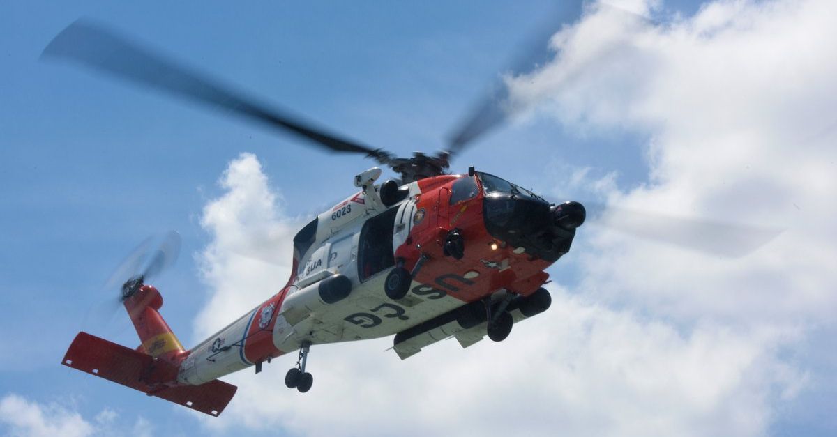 CoastGuardNews's tweet photo. A Coast Guard Air Station Clearwater MH-60 Jayhawk helicopter aircrew medevaced a 60-year-old male passenger aboard the fishing vessel American Patriot 57 miles west of Gordon Pass near Naples, Friday.  https://t.co/gyhH1k4hEW https://t.co/sOa7gHgg0K