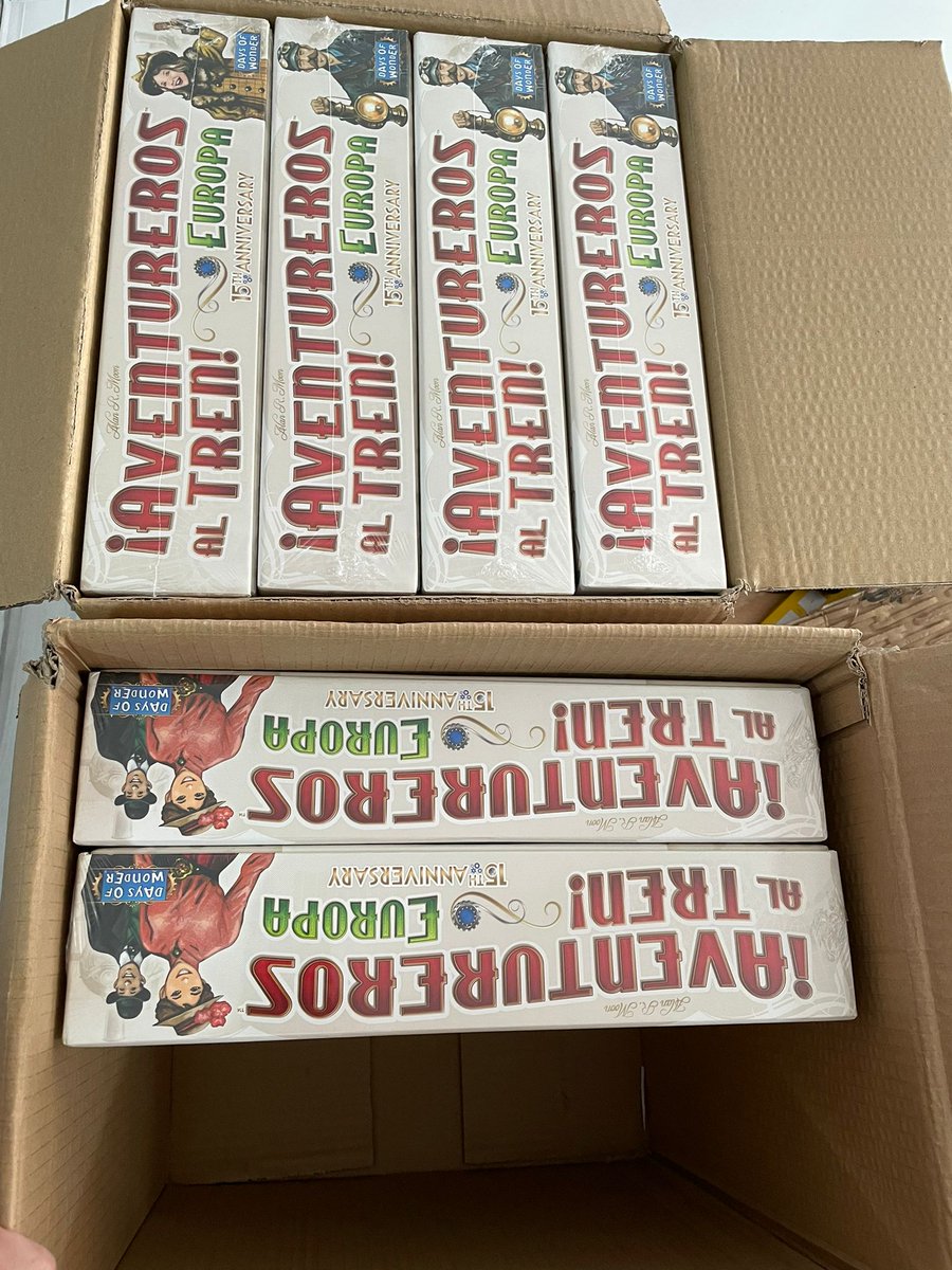 nomada_games's tweet photo. Empezamos a recibir cositas en nuestro almacén y ponemos en marcha la máquina para que tengáis vuestros pedidos cuanto antes. Esta vez Aventureros al tren🚂.
Recordar pedidos por mail en 📧contacto@nomadagames.com
@Asmodee_Spain  
#boardgames https://t.co/xi0XR9g2r4