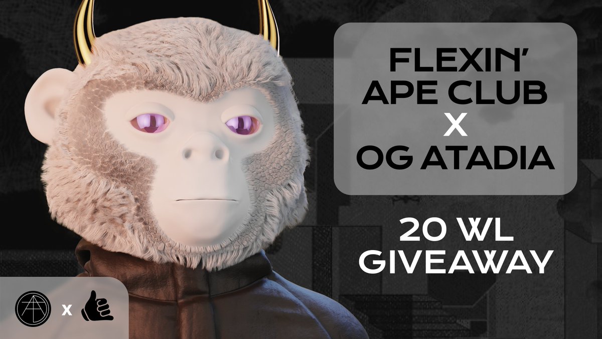 FlexinApeClub's tweet photo. Meet our new friends: @atadia_io 🤙

In honor of our partnership, we're giving away 20 WLs here: https://t.co/IGeNbiaU84

// Like, RT, Comment to get OG // https://t.co/to6lYGRDnP