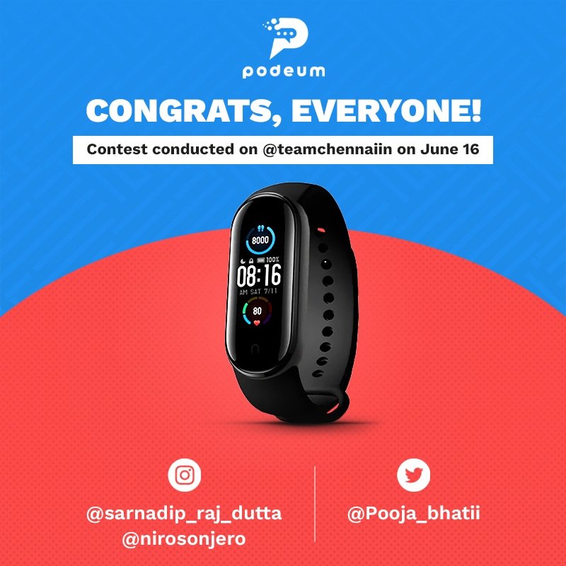 Podeumlive's tweet photo. 👏🥳 Congratulations to all the winners of the giveaway contest!

📝 Winners - Please DM your address and phone number.

#GiveawayContest #Podeum #FantasySports #TeamIndia #IndianCricket #IPL #Cricket
@Pooja_bhatii https://t.co/TvpRNx0JT1