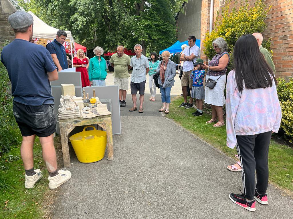 FerreyMennim's tweet photo. Heritage Weekend at St Oswald’s Church, Fulford and everyone got a go. Tours tomorrow by F&amp;M! @StOswaldsYorkCh @stoswaldsyork #Fulford #York #MBmasonry @DioceseOfYork https://t.co/RdVEbwh2YY