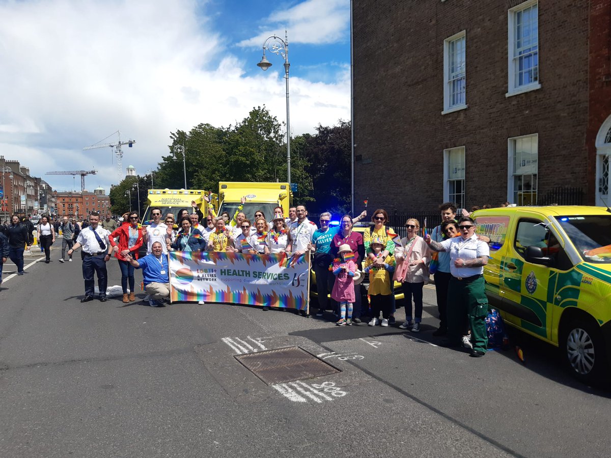 Liam_StewartIE's tweet photo. Brilliant day @DublinPride along with colleagues from #NEOC & Admin & Operational roles & @DubFireBrigade.
Great interest in #CPR demos & a huge thanks to staff who volunteered their time & enthusiasm. #NASPride #Pride2022 https://t.co/UJVl1Zxhhd
