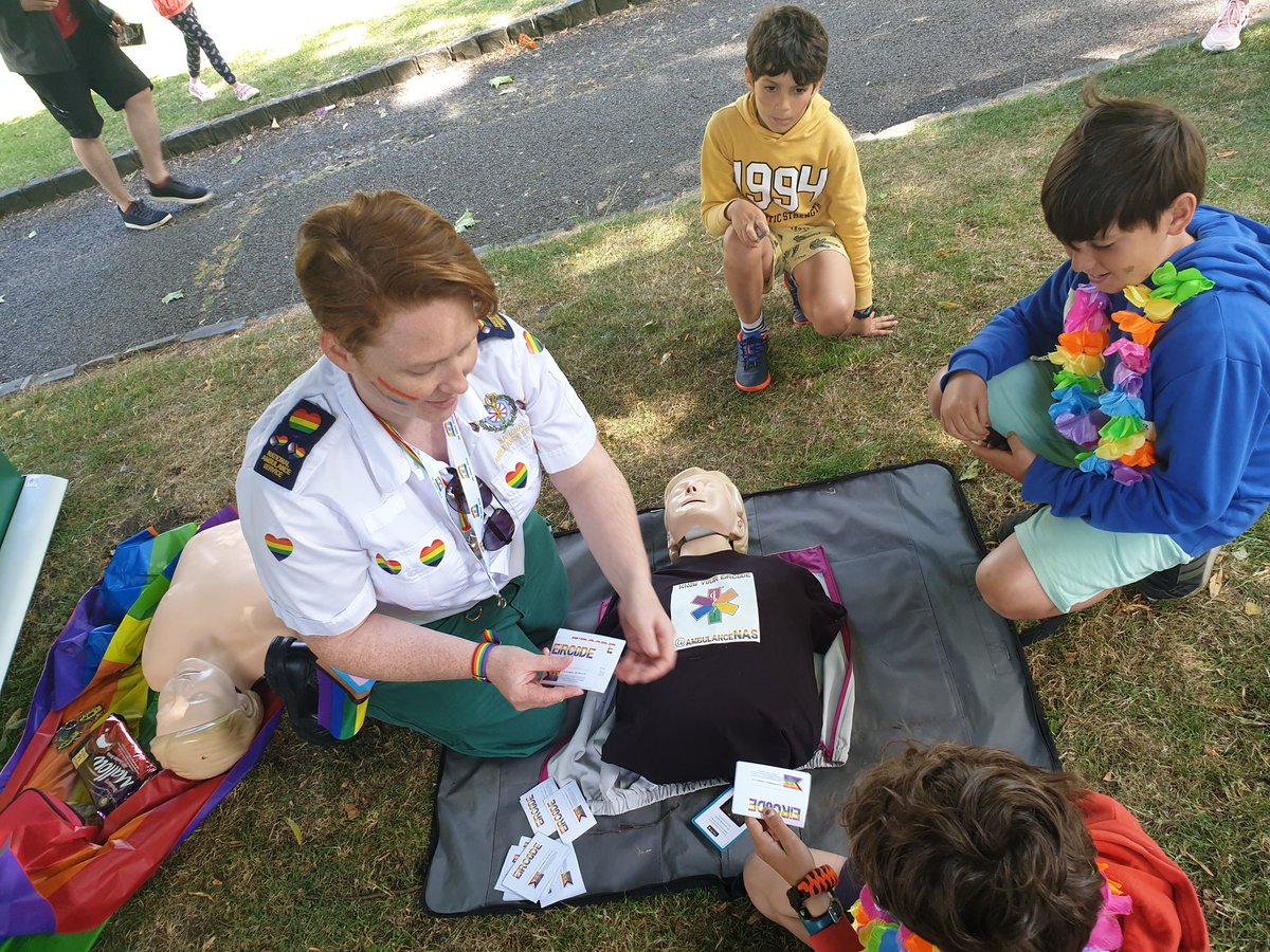 Liam_StewartIE's tweet photo. Brilliant day @DublinPride along with colleagues from #NEOC & Admin & Operational roles & @DubFireBrigade.
Great interest in #CPR demos & a huge thanks to staff who volunteered their time & enthusiasm. #NASPride #Pride2022 https://t.co/UJVl1Zxhhd