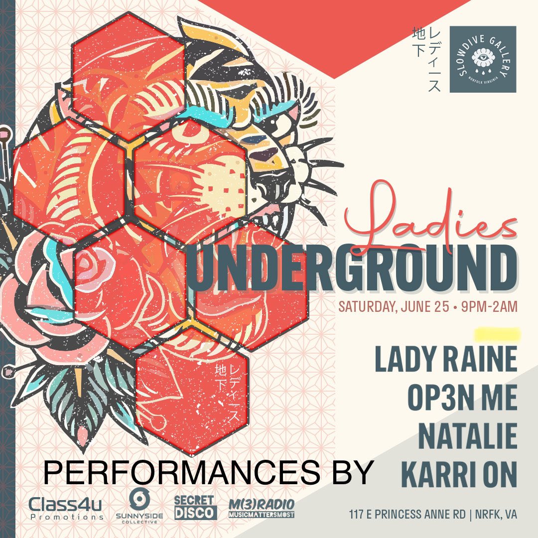 CELEBRATE PRIDE W US THIS WEEKEND. Tonite at SLOWDIVE
LADIES UNDERGROUND
<a href="/neonnfk/">NEON District</a> 
🌈🌈🌈🌈🪩🪩🪩🪩🪩
