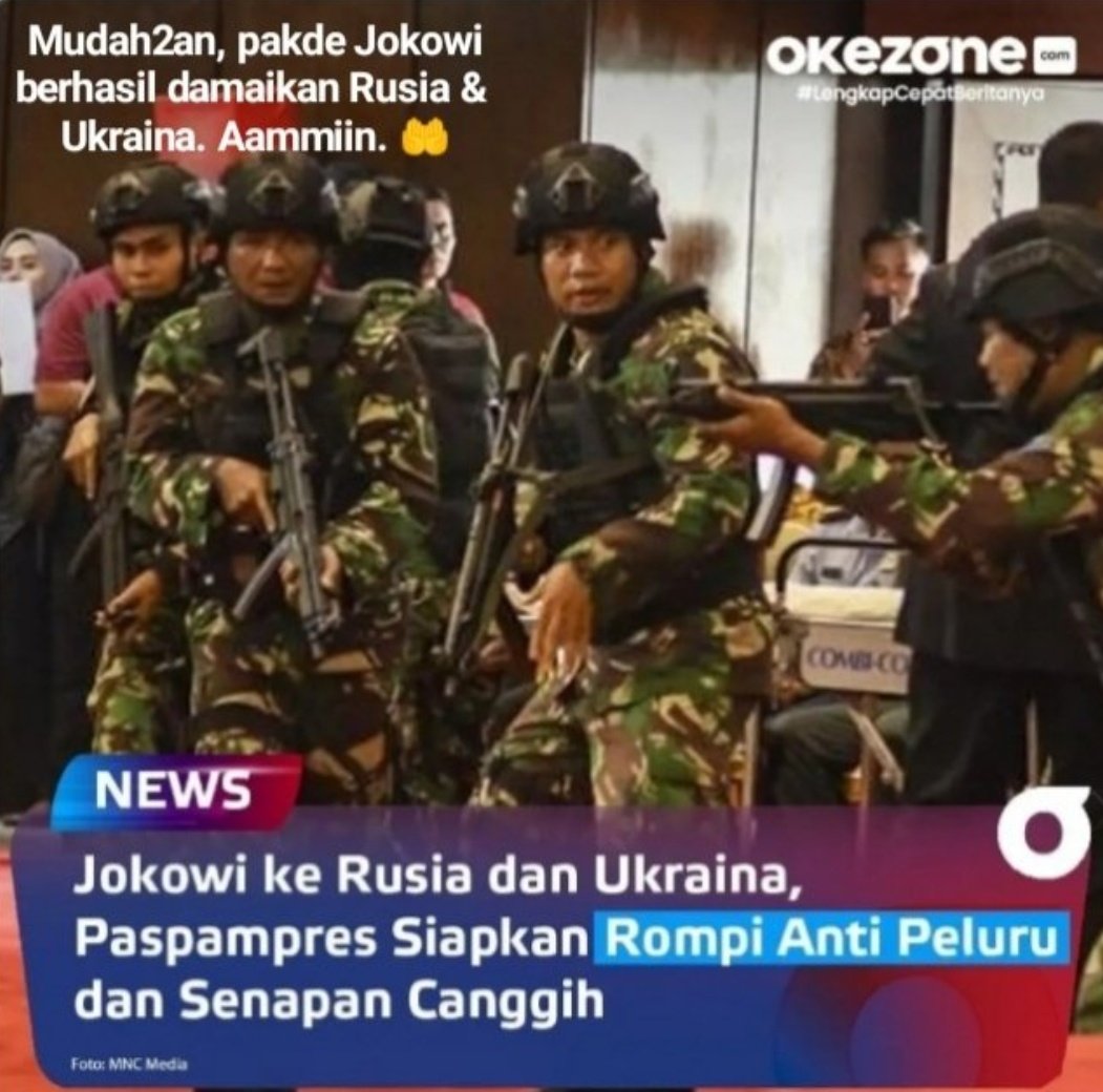Mohon doa terbaik anda buat Pak Jokowi dan semua rombongan yg ikut berkunjung ke Ukraina... 🙏