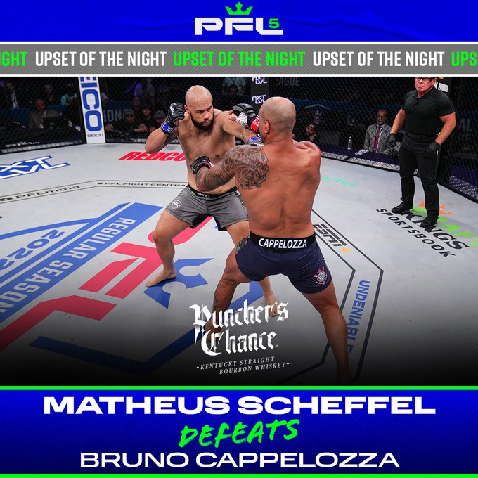 On a card full of surprises, @MatheusBuffa earns the @PCBourbon Upset of the Night at #2022PFL5 