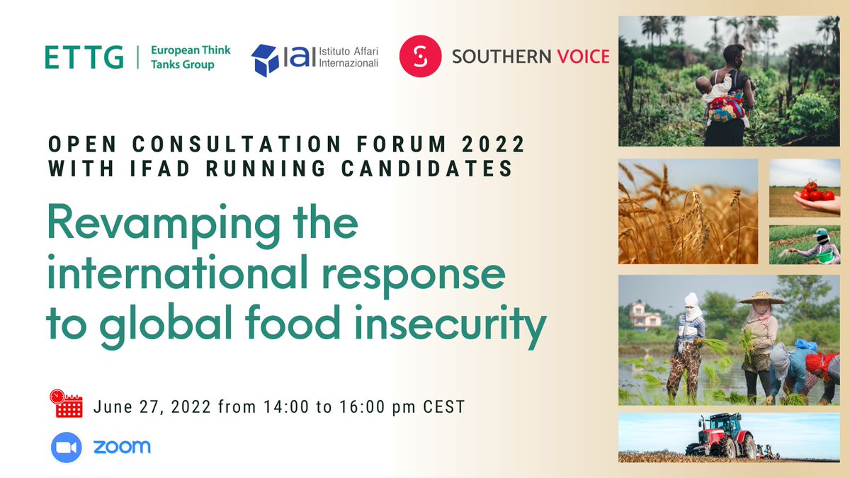 📅 -2! Join us on Monday for this Open Consultation Forum with the 4 running candidates for the position of President of <a href="/IFAD/">International Fund for Agricultural Development</a>, organized with the aim to build transparent and participatory selection processes of #IFADleadership

Register here!👉 bit.ly/3xFj6RR