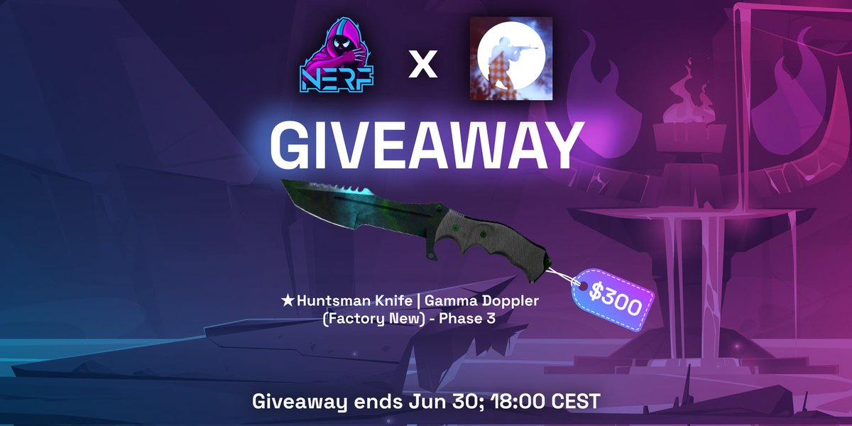 CSGOhistories's tweet photo. 💎Huntsman Gamma Doppler Giveaway Sponsored by @NERFapp

🟦To participate, make sure you:
➡️Follow us @CSGOhistories and @NERFapp
❤️Like + 🔁Retweet this post!

📢Don't forget to check out https://t.co/wBxGGK7etB and usethe 10% deposit bonus!

#CSGOGiveaway #csgoskins #csgo https://t.co/wAkWIUwHss