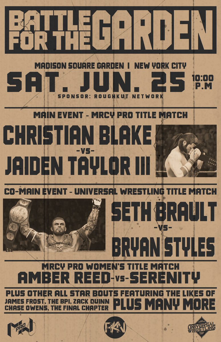 R3ALBRETT's tweet photo. #HappyMSGDay

Tonight in the WORLD'S MOST FAMOUS ARENA, Madison Square Garden. We honor the golden era of professional wrestling.

Tune in at 10PM EST

Also be sure to check out @LGFederation's Full House today at 1PM EST

#FeelTheAdrenaline
#JoinTheRebellion 
#RoughKutPartners https://t.co/pttOul8ue7