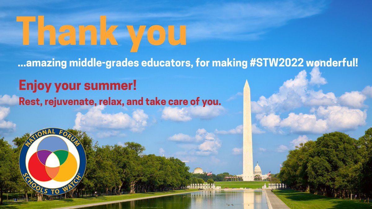 And that's a wrap! Thanks to all who participated...attendees, presenters, Schools to Watch being honored, exhibitors...you made it THE BEST. ❤️🙏 Travel safe. ✈️🚗 #STW2022 #SchoolstoWatch
