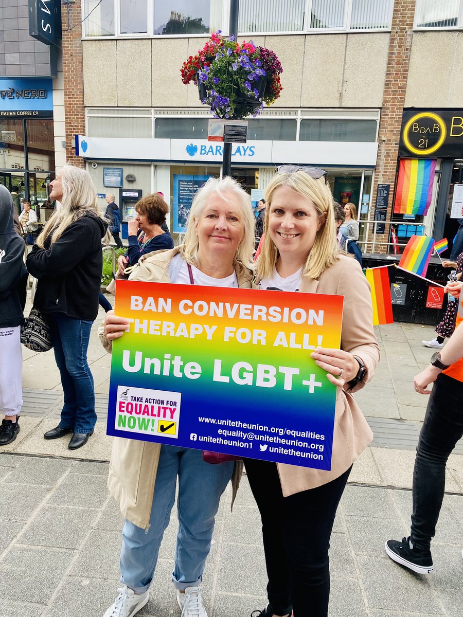 hannahblythyn's tweet photo. Fab to join a great crowd as @NorthWalesPride returned to Bangor today.

I know from personal experience the difference Pride in communities across the country make and today was a special one for me as my lovely mum joined me on her first Pride march. 🏳️‍🌈🏳️‍⚧️

#NorthWalesPride https://t.co/NjI28jb4ai