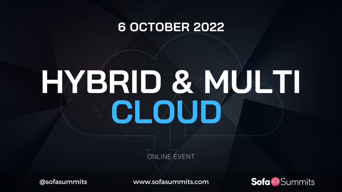 switchonconf's tweet photo. Happy to announce the date is set for Hybrid ☁️ Multi-Cloud #SofaSummit!
On 6 October, we will deep dive into how organisations combine on-prem #data centres with public #cloud services to be more agile, deliver improved revenue & more.
https://t.co/cEORmFKTuL https://t.co/cvMkTISeoI