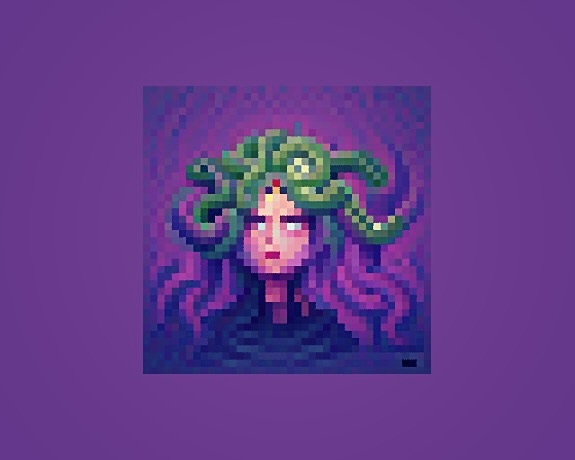 kevcode's tweet image. New PFP, pixel Medusa! Doing some experiments with creative coding, AI, and photo editing software. @aiphotos_ 
#creativecoding  #AIart #photoediting