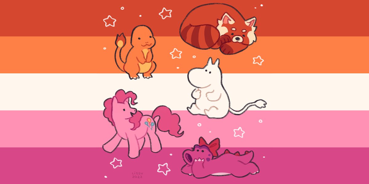 wclfvee's tweet photo. as requested here are some more cartoon character pride flags !!! 

featuring the bi, trans, unlabelled and lesbian flags <3

#Pride2022 #PrideMonth  #HappyPride https://t.co/10OZYPAL5q