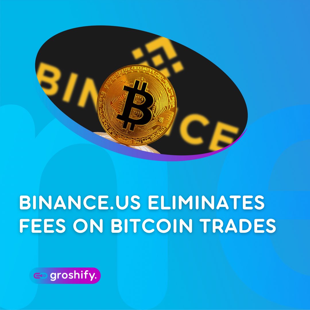 groshify_io's tweet photo. ❗️@BinanceUS allows all its customers to trade #BTC for the #USD, #Tether, #USDCoin and #Binance USD - or vice versa - without paying spot #trading fees. The #exchange previously charged a 0.1% spot trading fee on less than $50K of #bitcoin trade volume. 
#crypto #news #groshify https://t.co/YA8xVA6WVS