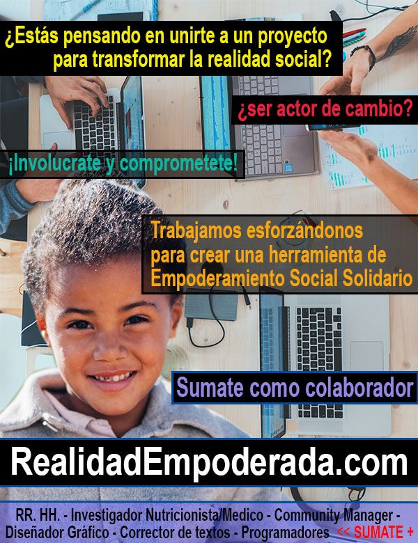 <a href="/RTSolidaridad/">RT Solidaridad</a> SUMATE COMO VOLUNTARIO
en https//RealidadEmpoderada.com