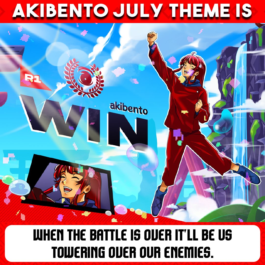 akibento's tweet photo. #Akibento JULY theme is #WIN! We’ll be the last ones standing on the battlefield! Every fight will be a victory! This month we’re featuring items from #JujutsuKaisen and #ThatTimeIGotReincarnatedasaSlime! #Tensura Sign up Today! https://t.co/w3Lnr18UY6