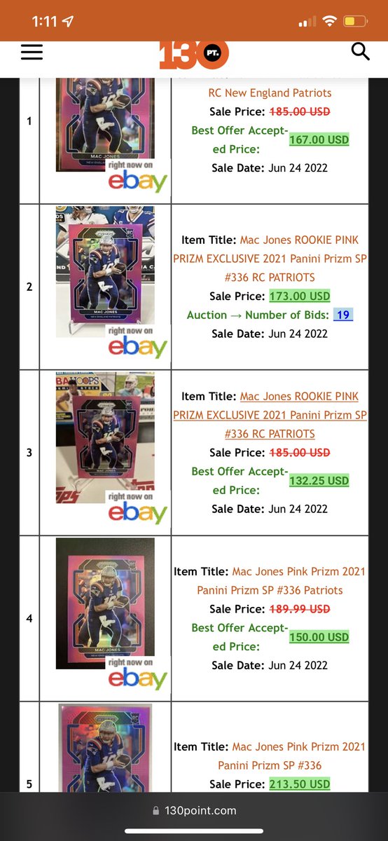 EAllenCards's tweet photo. 2021 Prizm Pink Mac Jones RC FS, $160 shipped https://t.co/okIkYx4TSi