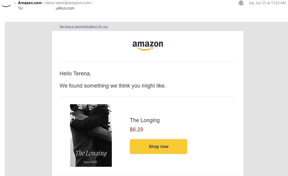 divineaquarius1's tweet photo. I love when Amazon recommends to me my own book. 😆 #books #booklovers #recommended #romance #mybook #writer #author #WritingCommunity #AmazonRecommends #writerslift https://t.co/SYYAFiGBwh