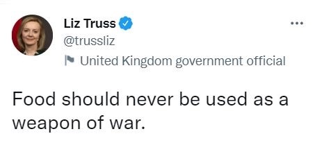 The West has imposed economic sanctions on Iran, Venezuela, Cuba, Syria, etc., to starve them into submission. Who is using food as a weapon of war again?