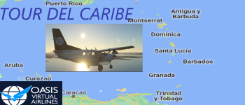 OasisVirtual's tweet photo. Nuevo tour: "Caribean VFR". Realizar un tour VFR por el caribe para hacernos la boca agua con sus costas y su gastronomía. Compuesto por 18 etapas, este tour huele a verano. https://t.co/or09Xug6Dl