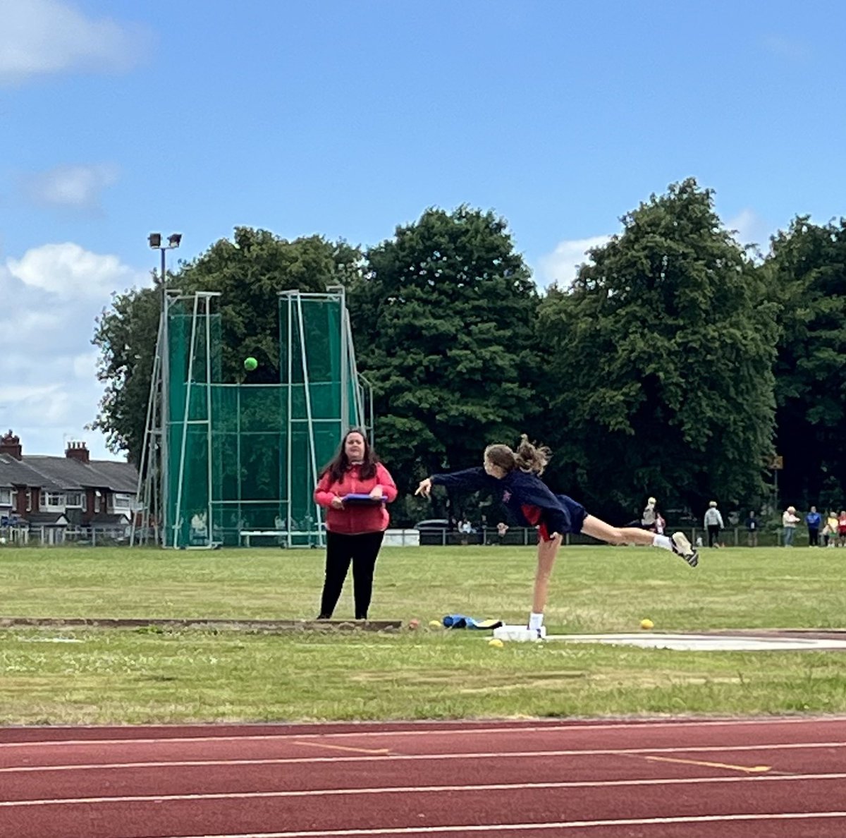 LingardLiz's tweet photo. @Hollymountbury @MrHolt9 @MrPearson10 @Tmacklinhollym1 An amazing morning! Thanks to everyone involved and to Mr Pearson for Charlotte’s shot put training 🏆 https://t.co/ZiaGhBtPgX