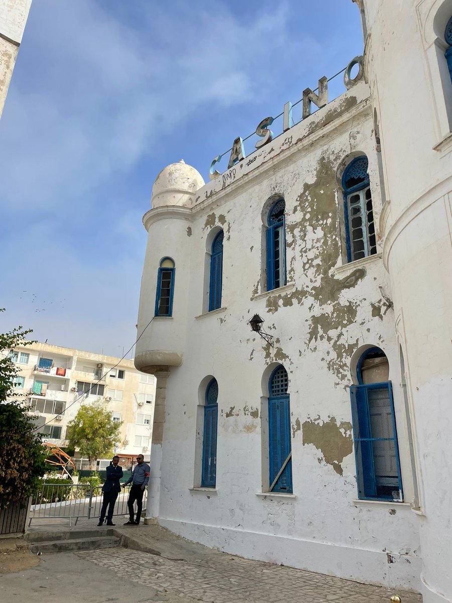 ParantAndre's tweet photo. A Hammam-Lif, avec la cheffe du gouvernement 🇹🇳, plusieurs ministres et le maire de la ville pour lancer le dispositif pour réhabiliter le #casino.
Sa mise en valeur s'intègre dans le programme #Patrimoine3000 opéré par @expertisefrance et financé par @UeTunisie. 
#TeamEurope https://t.co/EcinO4BXjq
