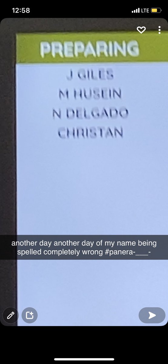 Kristenadele322's tweet photo. lmaooo 
@panerabread can never spell my name right 😵‍💫 https://t.co/DfWf527hBA