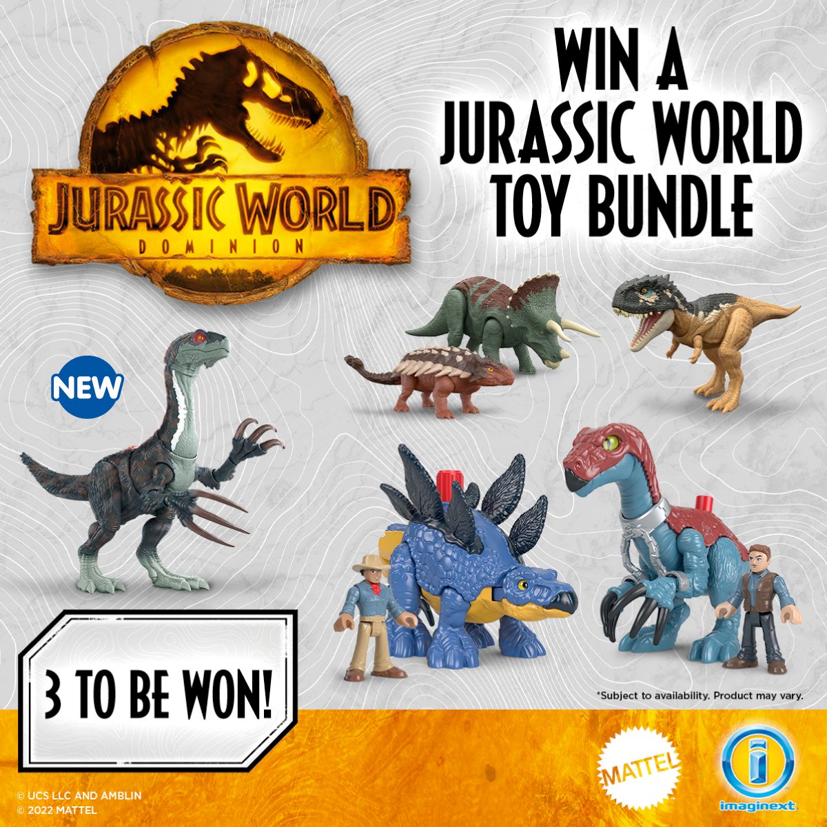 bmstores's tweet image. 🦕 #COMPETITION TIME - ENDS MONDAY 🦕

To celebrate the NEW #JurassicWorld movie, we've got THREE  RAWRsome toy bundles to giveaway, courtesy of @Mattel!

For a chance to #WIN, simply 

1) FOLLOW US
2) RT
3) COMMENT #BMJurassicWorld

Competition ends 9am 27/6/22