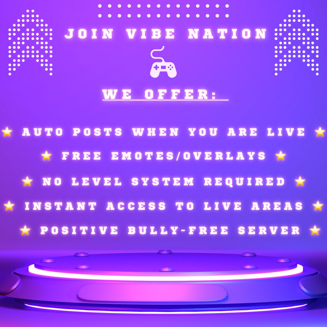 queech_'s tweet photo. 🚨 ATTENTION ALL STREAMERS! 🚨 
Do you want to be part of an amazing community with awesome people and chill vibes, all while making connections and smashing your goals? Well look no further.. 👀 

Join Vibe Nation 👉🏻 https://t.co/OTGDwZQAFq 

@BlazedRTs @rtsmallstreams https://t.co/uLsDi7jZDH