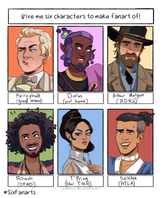 Six fanarts! Round 1 because i have zero self control 