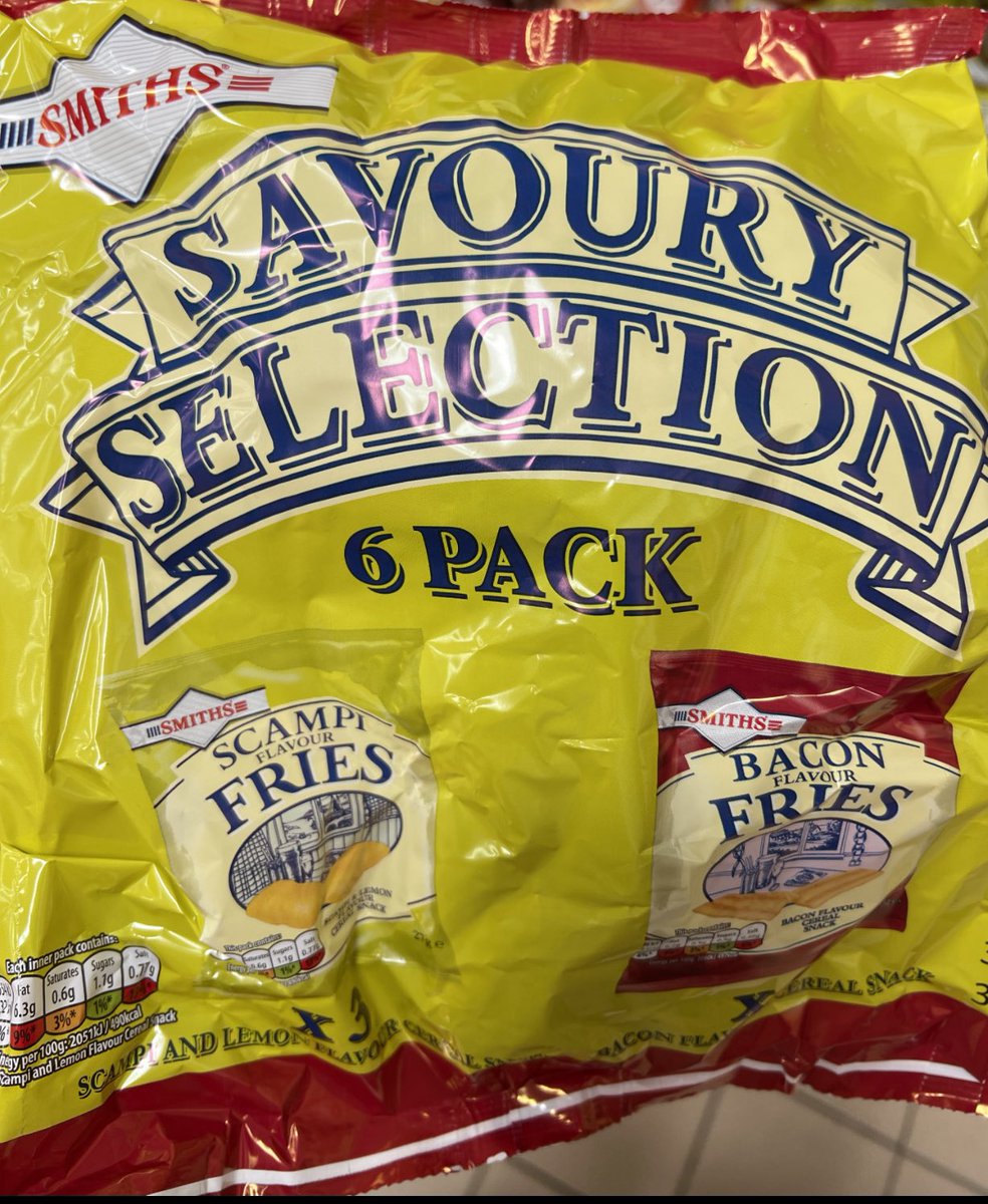 Parody_RCGP's tweet photo. Look what I have managed to find for my lunchbox next week?
Still can’t decide which flavour is best.
Bacon or Scampi and lemon.
#stayingclassy https://t.co/FPy5sdTsA0