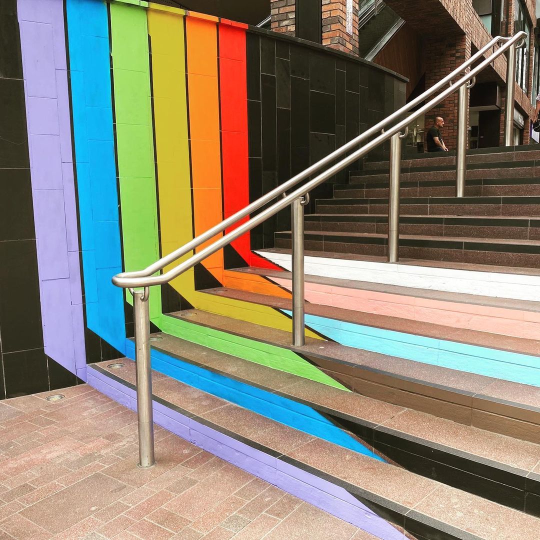 Upfest's tweet photo. We loved painting this #BristolPride installation at @CabotCircus to celebrate #PrideMonth 🏳‍🌈🌈

Always proud to support the LGBTQIA+ community ❤️🧡💛💚💙💜🖤🤎 

📸: Cabot Circus https://t.co/uuASZNstIl
