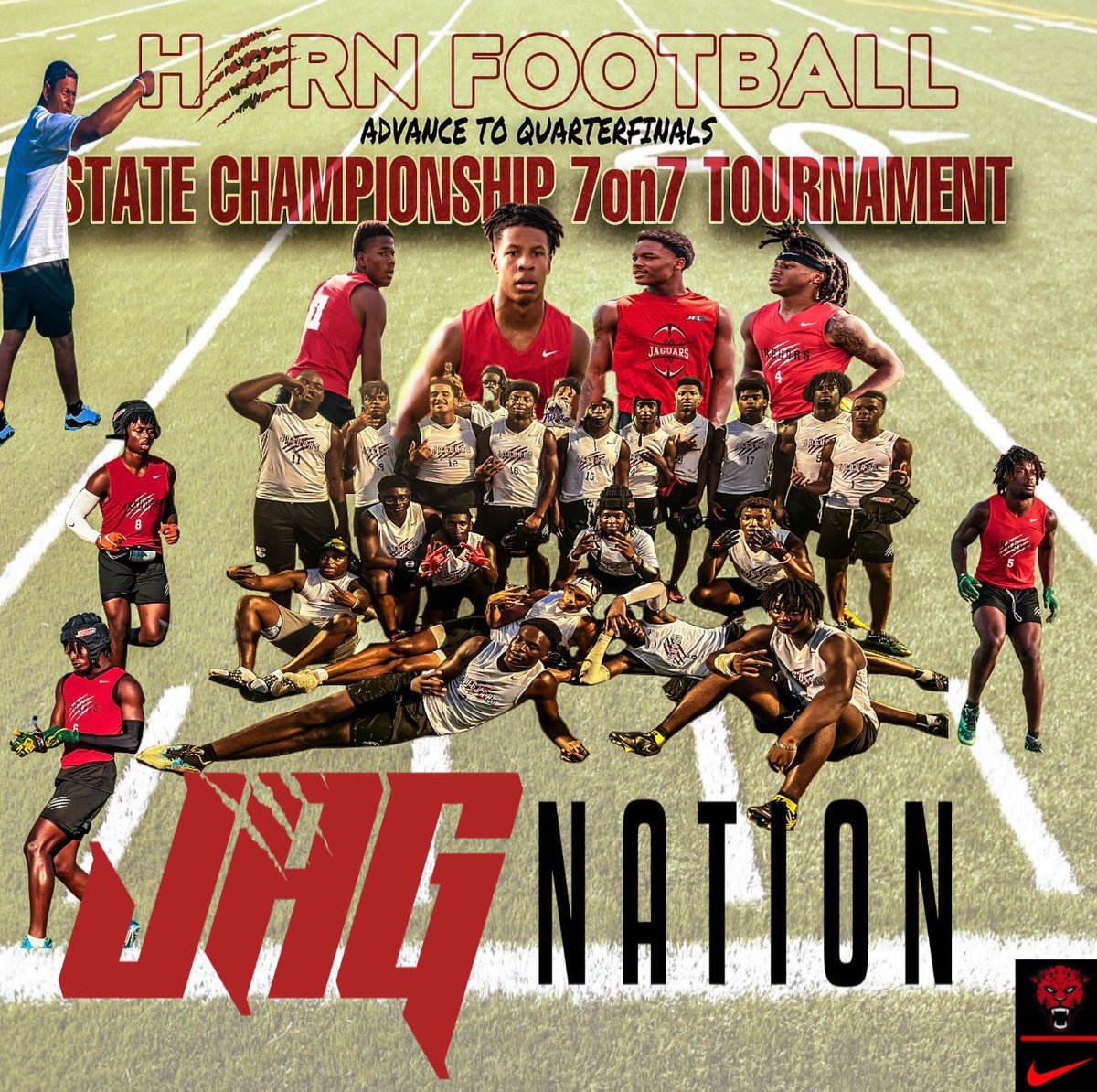 HornJagsRecruit's tweet photo. Congrats to our 7on7 team on a great season. #SEASON2LOADING #PADhelmetTIME #WECOMIN @ChasonVirgil @JaydenPlater @Jordan_Lester13 @_iamjboogie @DColeman11_ @amarionatwood1 @D1boundNate18 @j_eking @justowood @ChrisDawnJr @CoachRiser214 @The_QuincyD https://t.co/83TqxFT8br