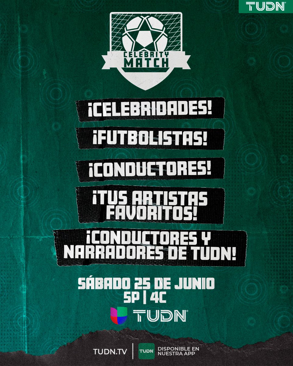 ramonovic09's tweet photo. #SpecialMatch | #CelebrityMatch
🗓️ Hoy
🇲🇽 ⏰ 16:00 Hrs TC, 14:00 Hrs TP
📺 @TUDNMEX
🇺🇲 ⏰ 17:00 Hrs ET, 14:00 Hrs PT
📺 @TUDNUSA/@Univision
#VivimosTuPasión #VeranoDeCampeones #TUDN https://t.co/qqhQOwkKnf