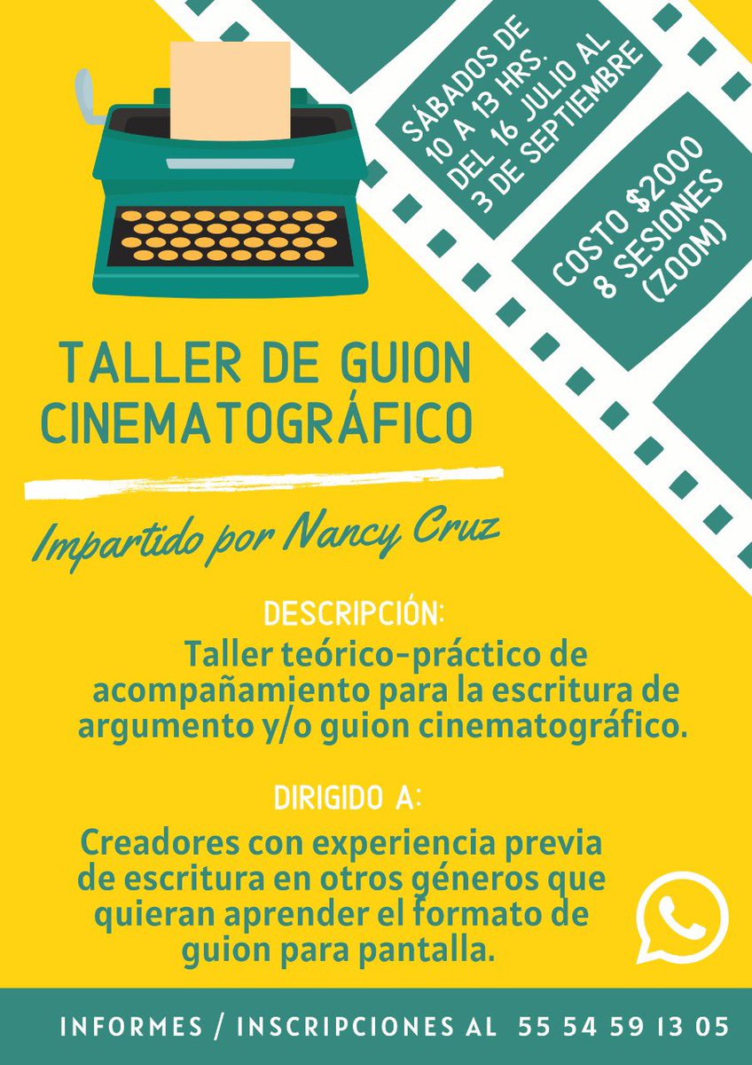 La talentosísima <a href="/nancycruz1704/">Nancy Cruz</a> va a dar otra emisión de este taller de guion cinematográfico ✍️ que yo recomiendo de primera mano 🌈 vayan apartando su lugar porque se va a llenar 🎬