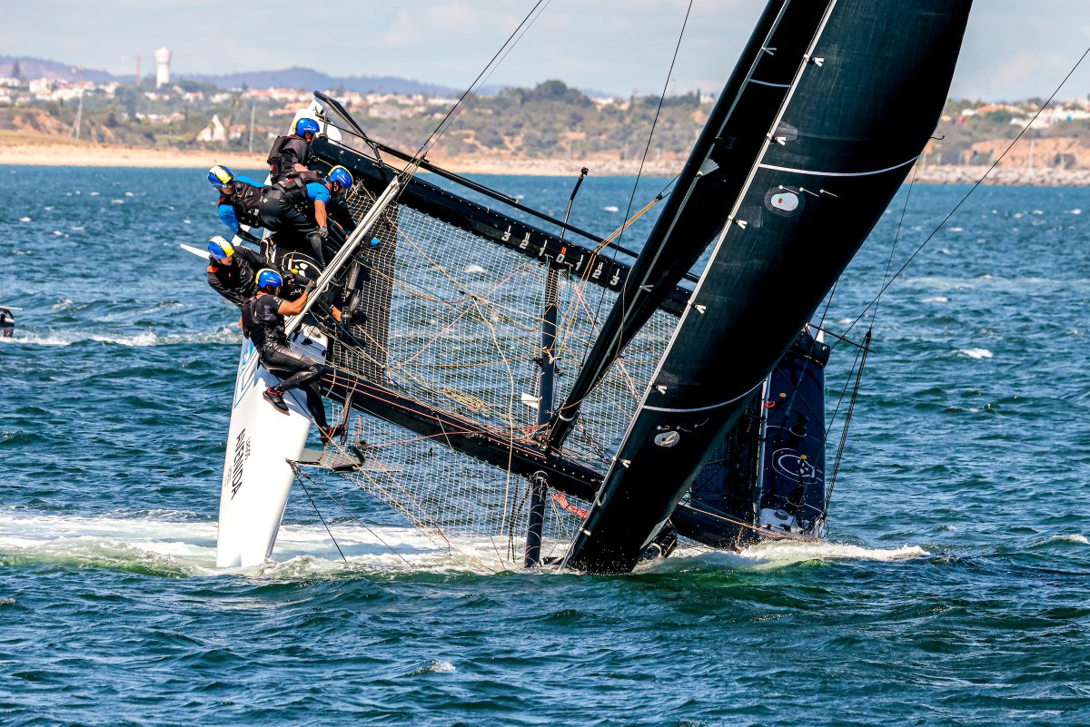 GC32RacingTour's tweet photo. BIG day in #Lagos with the GC32 fleet hitting 39kts.🔥
Racing resumes tomorrow (Sunday) at 10:30 for another epic and final day on the water.
📸 @SailingEnergy
#GC32LagosCup #GC32RacingTour #GC32Class #visitportugal https://t.co/rg2Y87M9rj