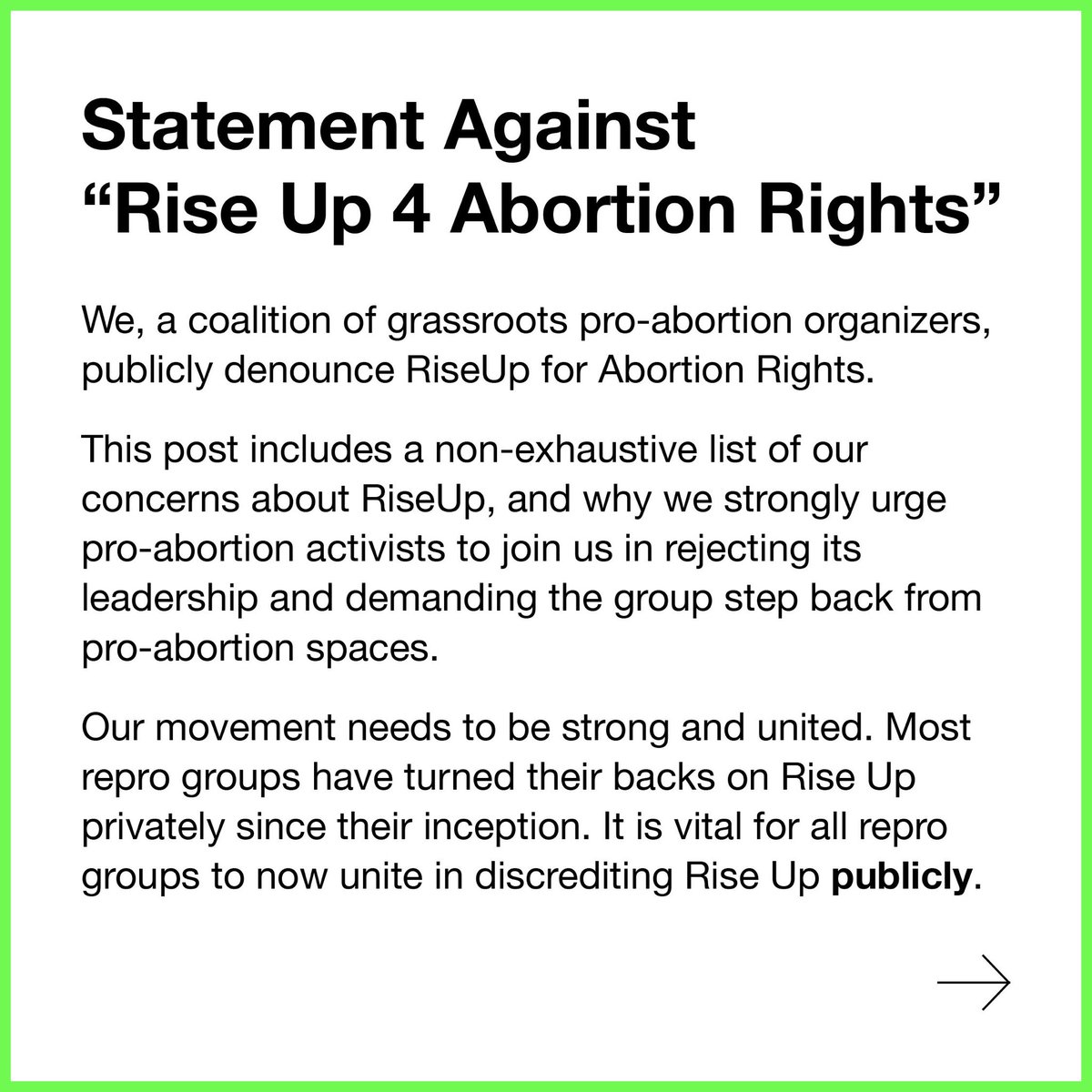 nycforabortion's tweet image. For our full statement and list of concerns about RiseUp, see our post here: instagram.com/p/CfPGy-Vub-u/