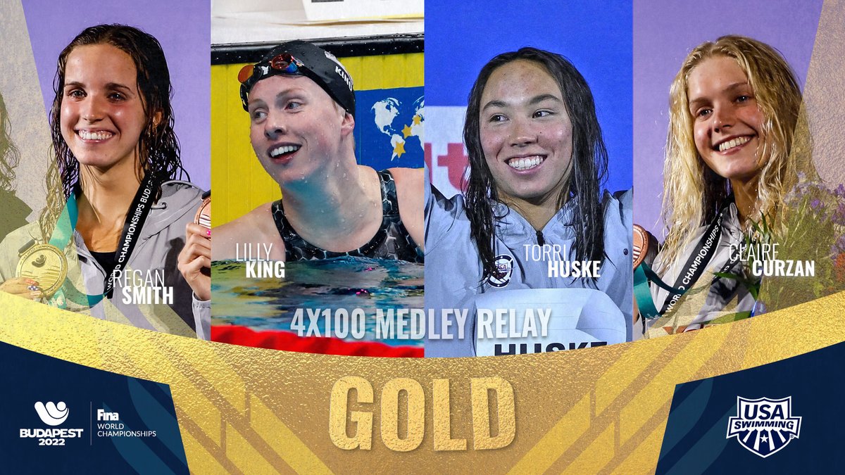 CLOSING THINGS OUT AS CHAMPIONS! 😤🥇

Team USA women get the gold in 3:53.78!

#FINABudapest2022