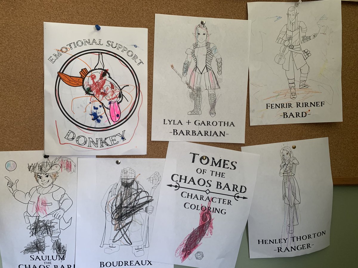 ChaosBardPod's tweet photo. Our emotional support donkey has been added to our color wall 😍
And will soon be added to our character coloring pages on kofi!
#coloring #coloringpages #emotionalsupport #colorsummer https://t.co/8oFmpojmdY