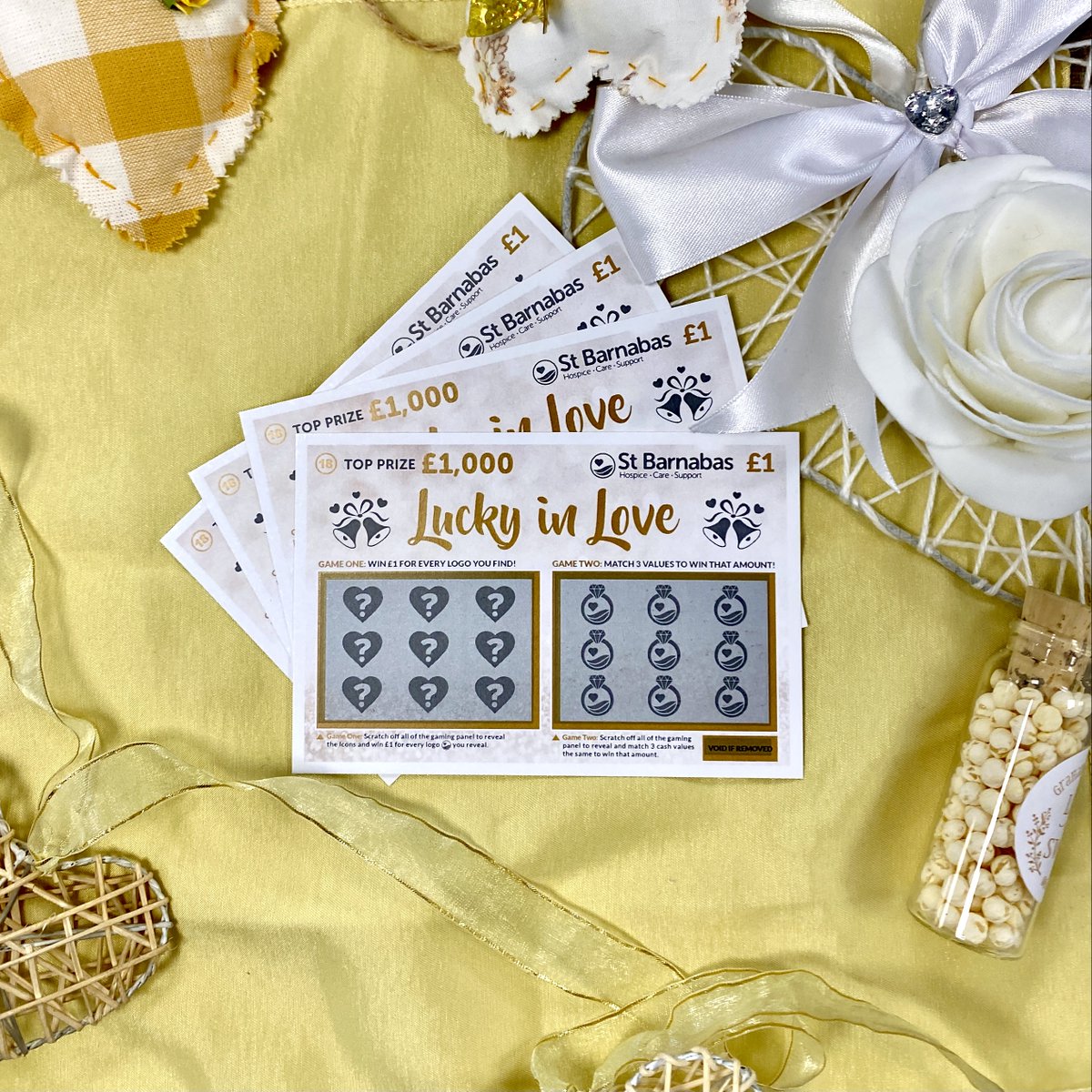 Offer your friends and family the chance to win a top prize at your wedding, whilst fundraising for St Barnabas by getting some 'Lucky in Love' scratch cards for your wedding 💍💛

To find out more please head to: stbarnabashospice.co.uk/lottery/scratc…

#Wedding #Scratchcards #Weddingideas