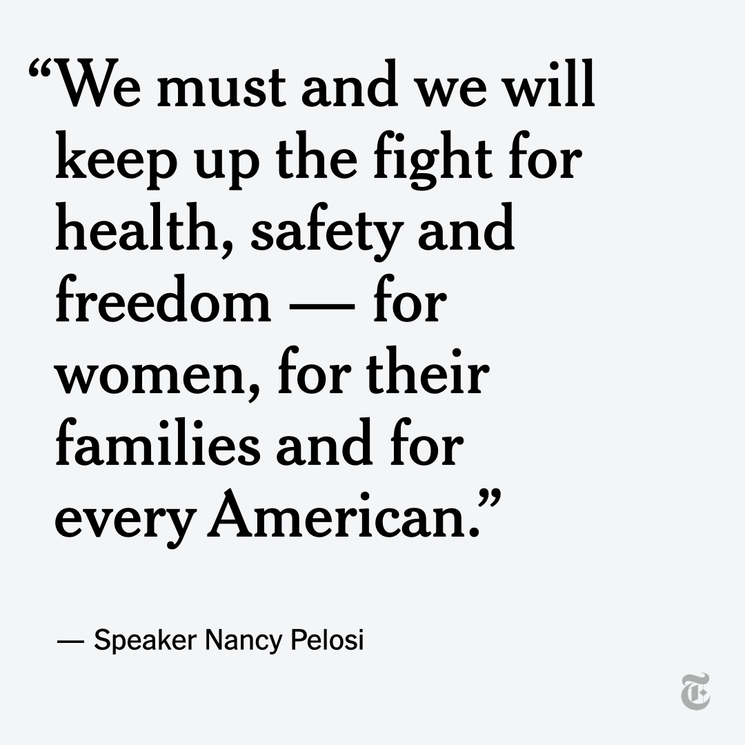 In her latest letter to Democratic lawmakers about the decision to end Roe v. Wade, Speaker Nancy Pelosi said the Supreme Court was "guilty of a miscarriage of justice." nyti.ms/3ndzKDv