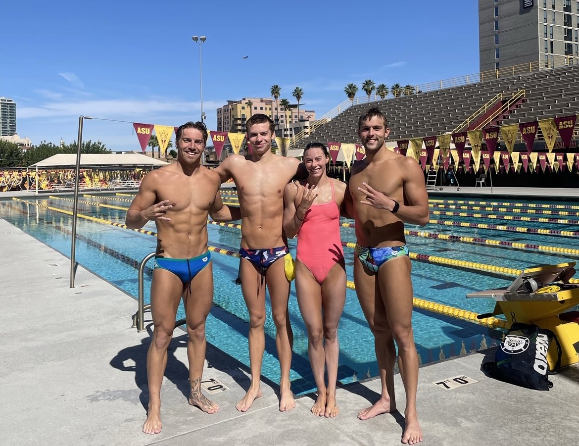 SirHerb_the3rd's tweet photo. Sun Devil swimmers finished the World Championships with 8 total Medals and 5 new National Records:

@leon_marchand🥇🥇🥈🇫🇷🇫🇷🇫🇷
@heldilox 🥇🥈🥉
@Hali_Flickinger 🥇🥈
@carterswift3  🇳🇿 🇳🇿

What a crew 😈🔱❤️ https://t.co/pxPQfiRr9Z