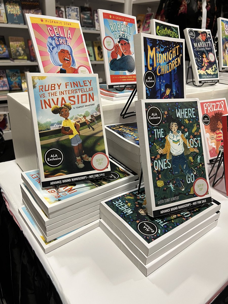 GraceKendallLit's tweet photo. Check out ALA-exclusive bound galleys of @tinytempest’s middle-grade debut, #RubyFinleyvsTheInterstellarInvasion—“The science hero we’ve all been waiting for”—in @MacKidsBooks booth #1505! https://t.co/C6anMG8zLo
