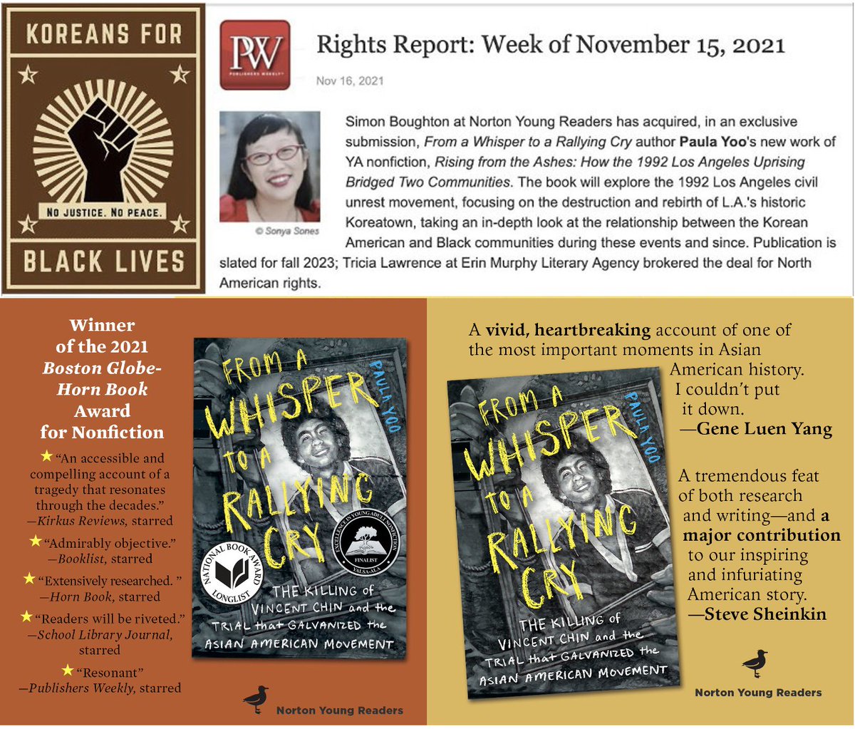 Paula Yoo 유보라 (@paulayoo) on Twitter photo #WriteLikeYooMeanIt✊My #YA #nonfiction books📚FROM A WHISPER TO A RALLYING CRY/VINCENT CHIN: #NBAwards #Longlist #HornBookAward #YALSA #LATimesBookPrize #MichiganNotable #VincentChin 📚RISING FROM THE ASHES🇰🇷🇺🇸'92 #LAUprising #SaIGu #BlackLivesMatter #solidarity (<a href="/NYRBooks/">Norton Young Readers</a> 2023) #WriteLikeYooMeanIt✊My #YA #nonfiction books📚FROM A WHISPER TO A RALLYING CRY/VINCENT CHIN: #NBAwards #Longlist #HornBookAward #YALSA #LATimesBookPrize #MichiganNotable #VincentChin 📚RISING FROM THE ASHES🇰🇷🇺🇸'92 #LAUprising #SaIGu #BlackLivesMatter #solidarity (<a href="/NYRBooks/">Norton Young Readers</a> 2023)