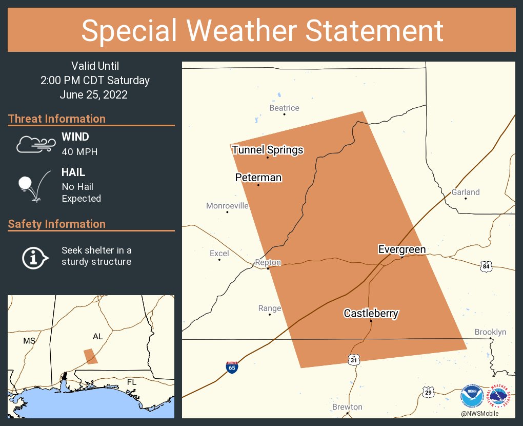 NWS Mobile on Twitter "A special weather statement has been issued for